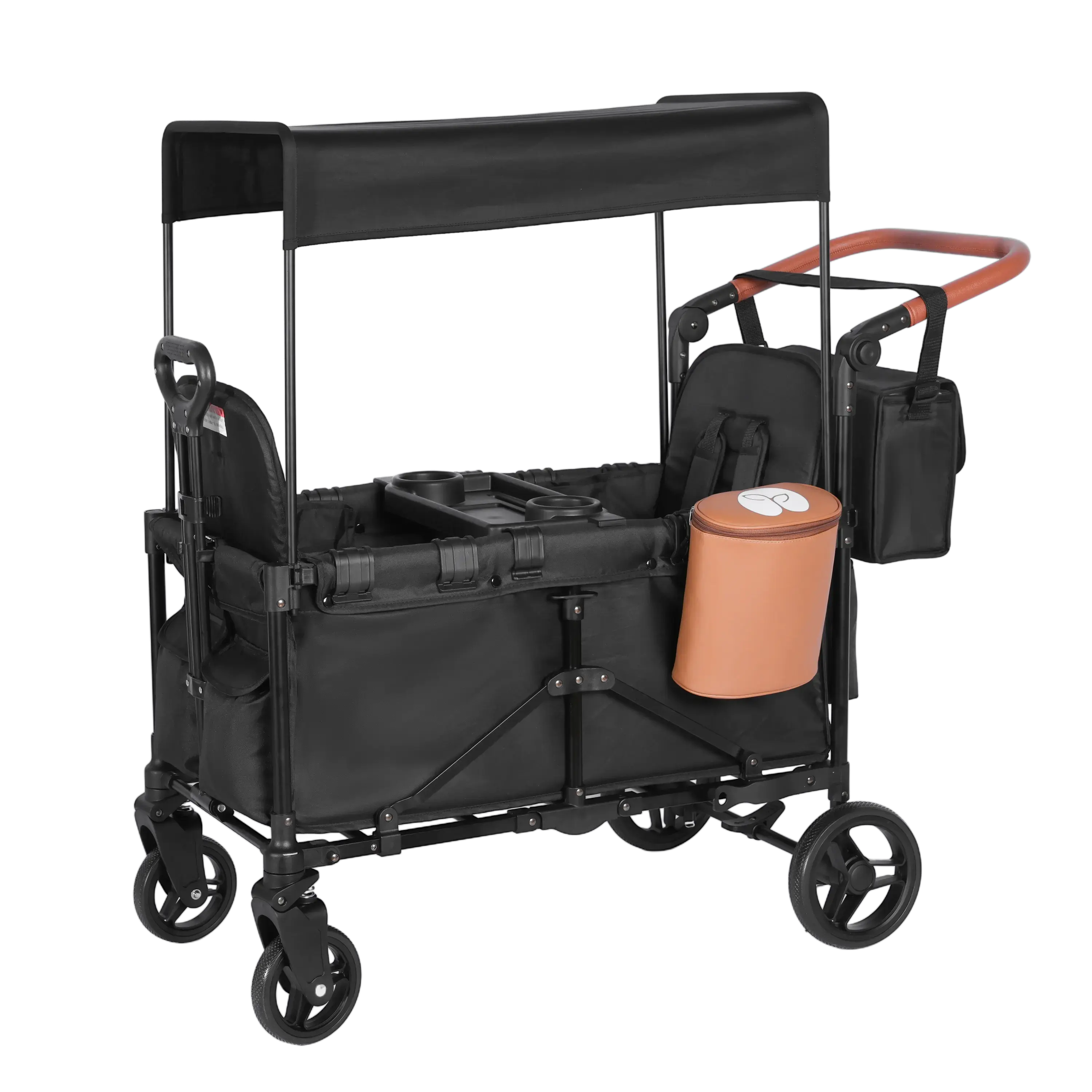 BudGlowey 2-in-1 Wagon Stroller for Two Kids